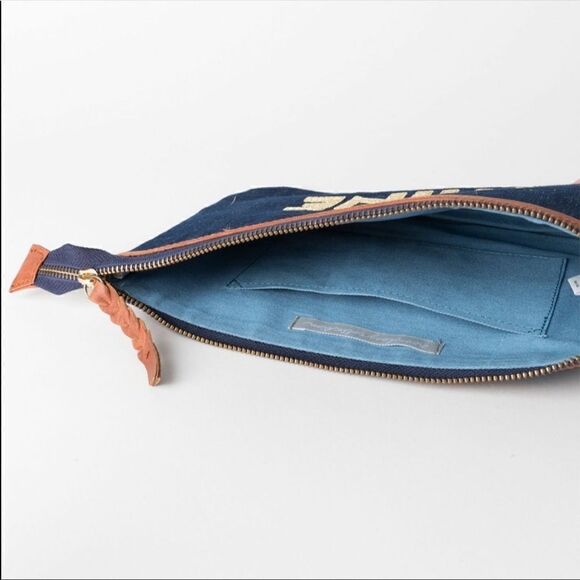 Noonday Collection Shine Denim Pouch - New - Picture 2 of 4
